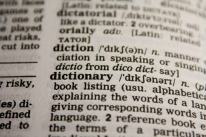 words in a dictionary
